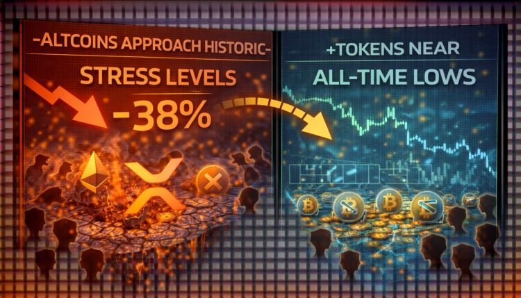 Altcoins Approach Historic Stress Levels as 38% of Tokens Near All-Time Lows